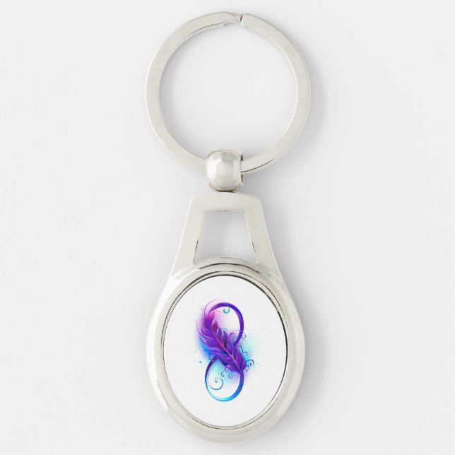 Porte-clés Infinity with Purple Feather (Devant)
