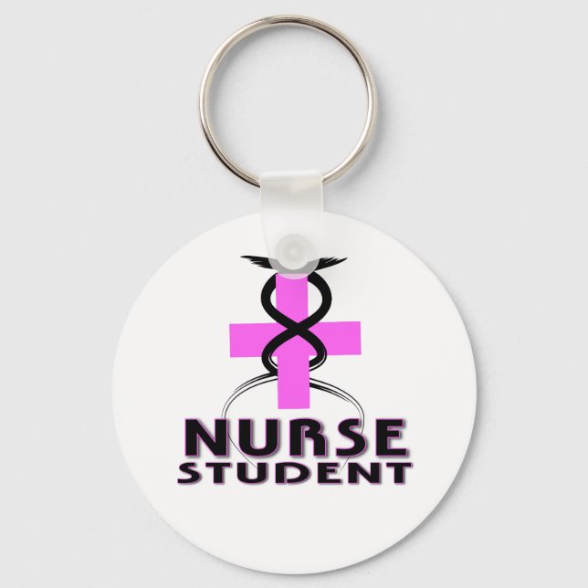 PORTE-CLÉS INFIRMIER ÉTUDIANT PORTE - CLÉ ROSE (Recto)