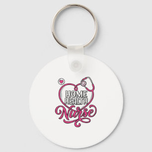 Porte-clés Infirmière à domicile Stethoscope Rose Conception