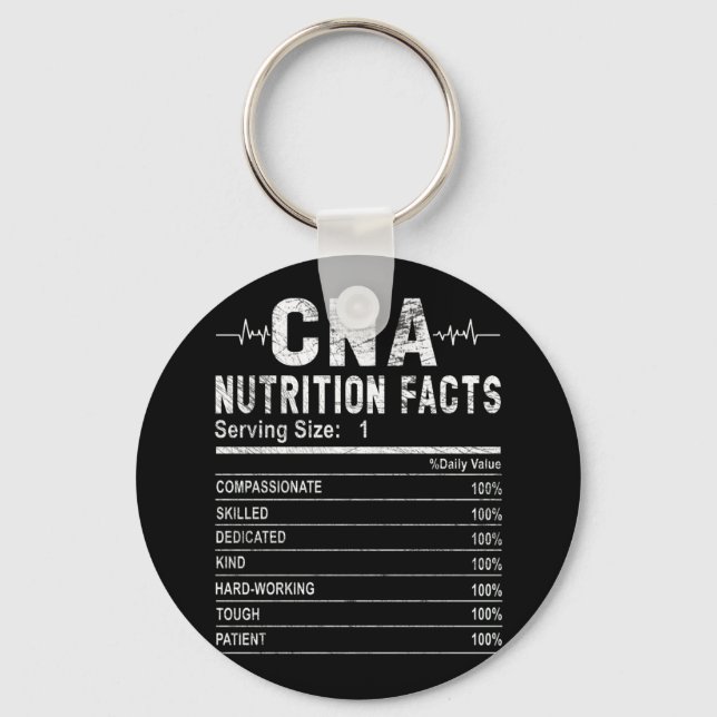 Porte-clés Infirmière adjointe certifiée Nutrition Facts Infi (Recto)