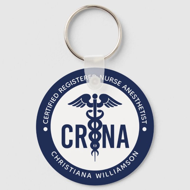 Porte-clés Infirmière anesthésiste certifiée CRNA personnalis (Recto)