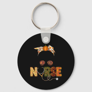 Porte-clés Infirmière automne Thanksgiving Stethocope Scrub R