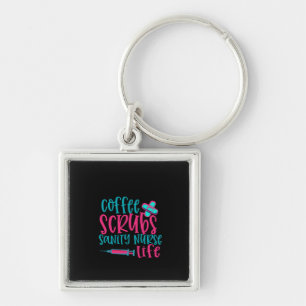 Porte-clés Infirmière Cadeau Café Scrubs Sanité Infirmière Vi