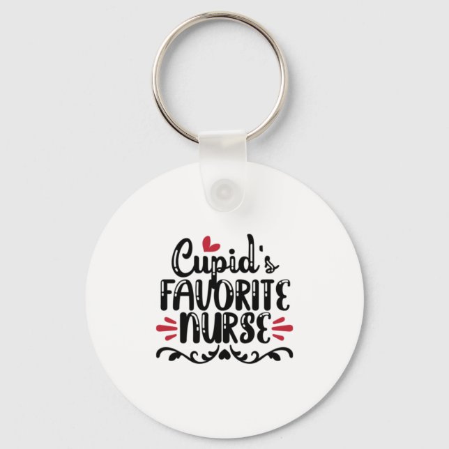 Porte-clés Infirmière Cadeau Cupid's Favorite Nurse (Recto)