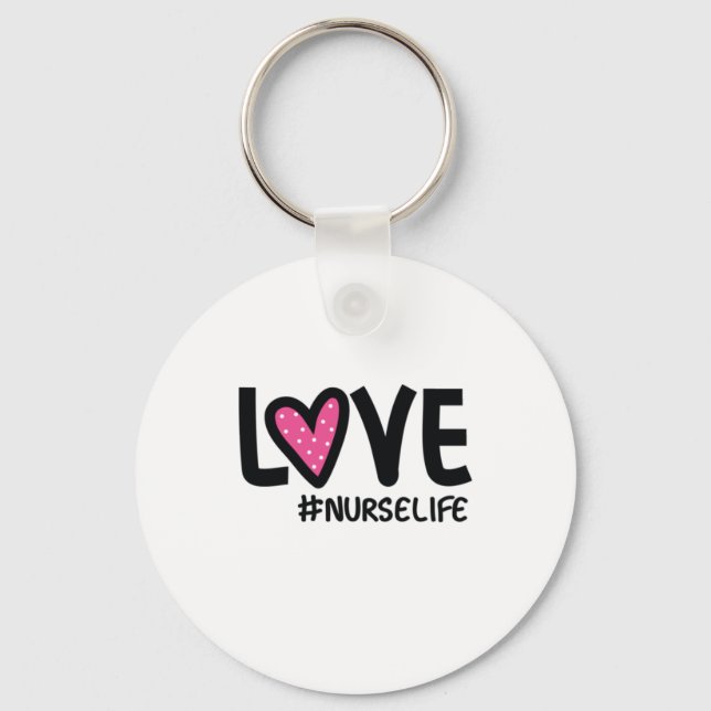 Porte-clés Infirmière Cadeau Love Nurselife (Recto)