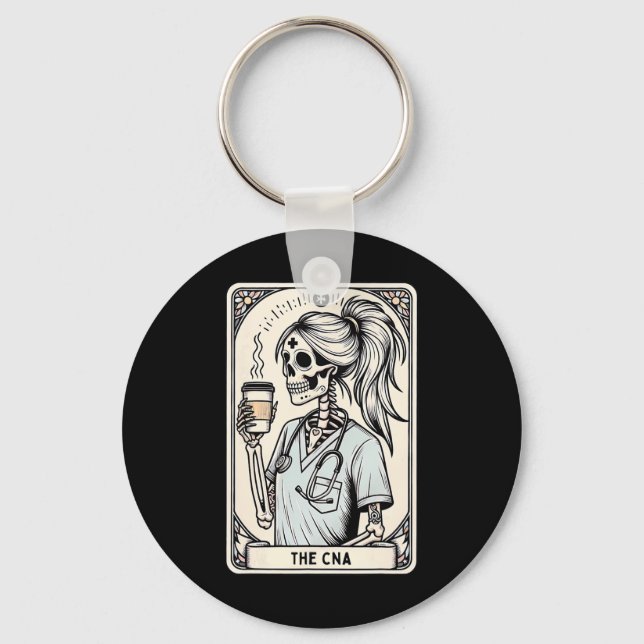 Porte-clés Infirmière certifiée Istant Tarot Card Skeleton Cn (Recto)