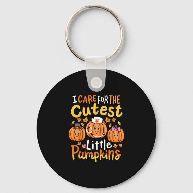 Porte-clés Infirmière de Thanksgiving Je m'occupe des petits  (Recto)