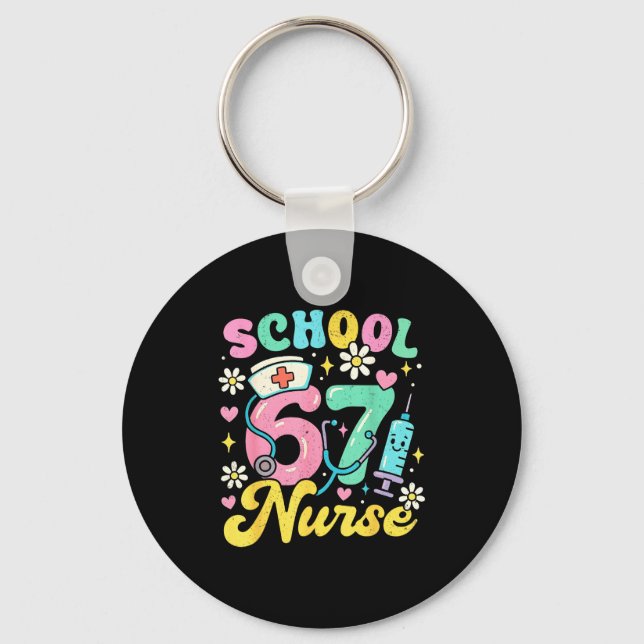 Porte-clés Infirmière d'école drôle 67 Design de mème médical (Recto)