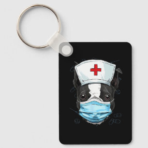 Porte-clés Infirmière des urgences hôpital Boston Terrier