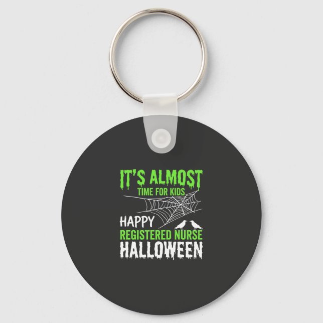 Porte-clés Infirmière diplômée Halloween Toile d'araignée et  (Recto)