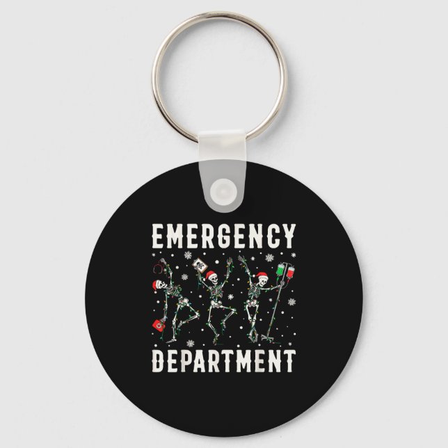 Porte-clés Infirmière du service des urgences squelette dansa (Recto)