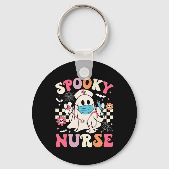 Porte-clés Infirmière éffrayante Fantôme Halloween mignonne I (Recto)