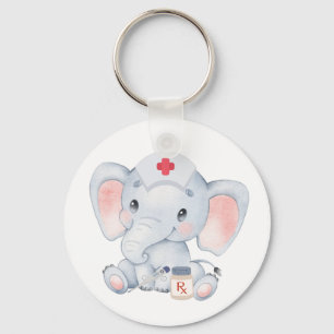 Porte-clés Infirmière éléphant mignonne