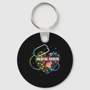 Porte-clés Infirmière en santé Watercol Love Heart Scrub Stet