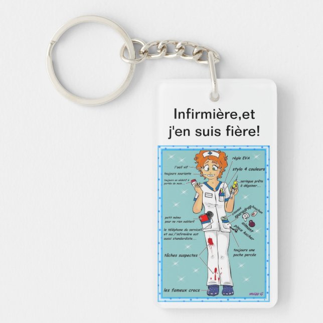 Porte-clés infirmière et j'en suis fière! (Devant)