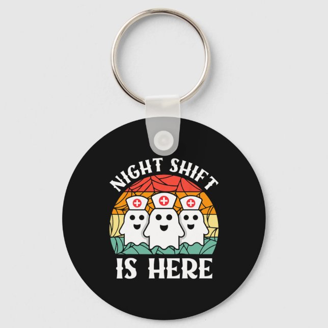 Porte-clés Infirmière Halloween Hommes Femmes Night Shift Cre (Recto)