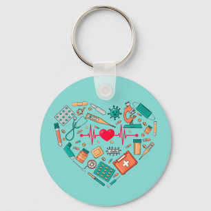 Porte-clés Infirmière Infirmière Outil Coeur