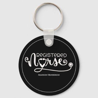 Porte-clés Infirmière inscrite Stethoscope (RN)Personnalisé