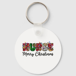 Porte-clés Infirmière Joyeux feux de Noël Empreinte de léopar