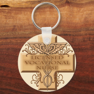 Porte-clés Infirmière LVN Cross Caduceus