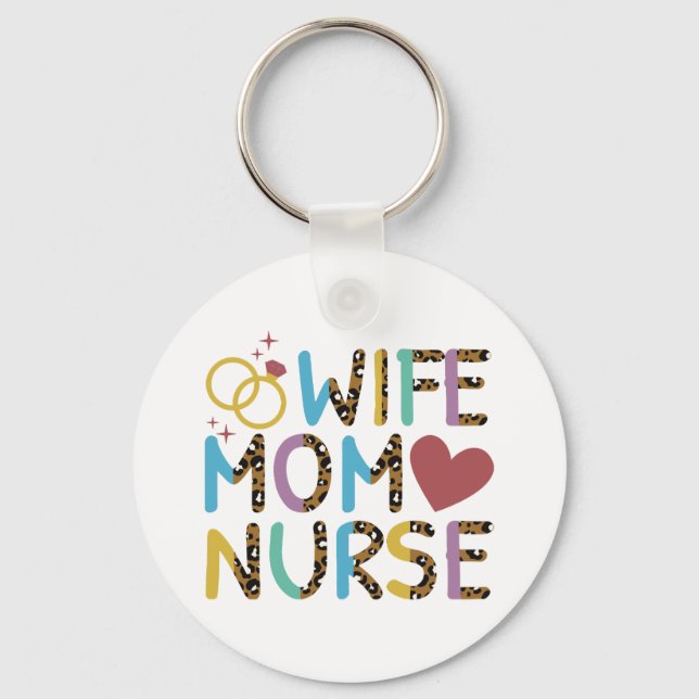 Porte-clés Infirmière maman femme amour (Recto)