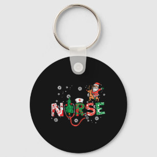 Porte-clés Infirmière Noël Père Noël mignonne Noël Scrub d'hi