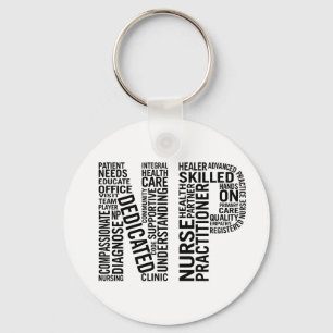 Porte-clés Infirmière Praticien Word Art NP