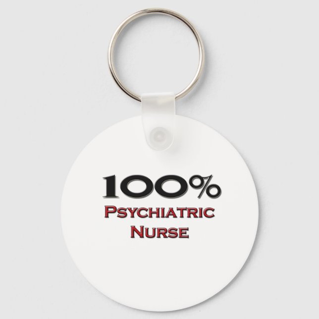 Porte-clés Infirmière psychiatrique 100 % (Recto)