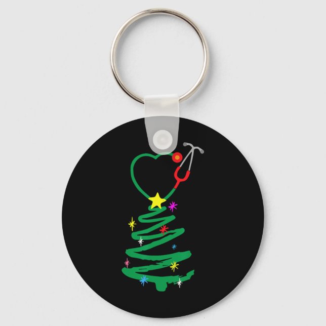 Porte-clés Infirmière sapin de Noël Stethoscope Infirmières X (Recto)