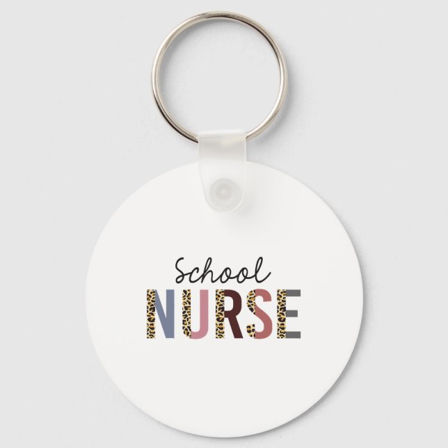 Porte-clés Infirmière scolaire imprimé léopard Nursing Ck ren (Recto)