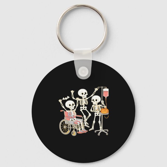 Porte-clés Infirmière Skeleton Funny Halloween Soins de santé (Recto)