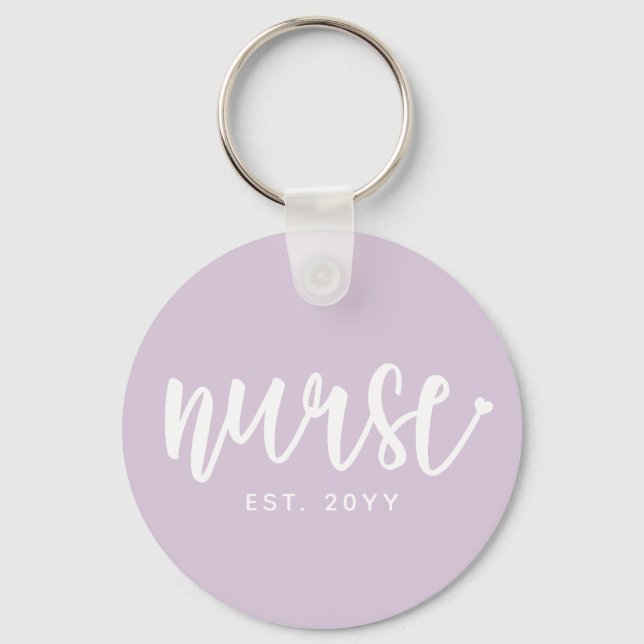 Porte-clés Infirmière sur mesure Typographie Est Infirmière d (Recto)