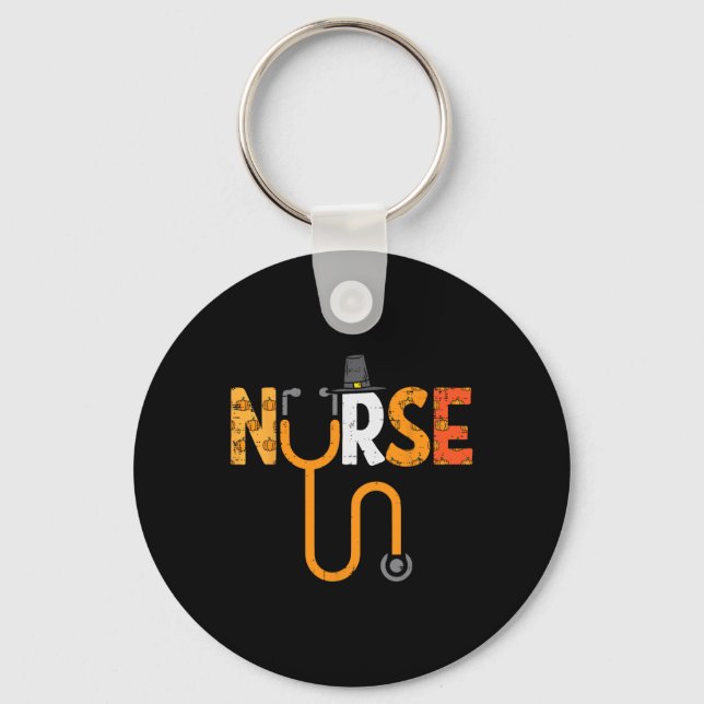 Porte-clés Infirmière Thanksgiving Stethoscope Infirmière Chu (Recto)