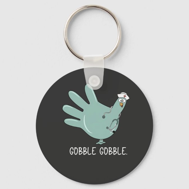 Porte-clés Infirmière Urgences Dinde Gobble Squad Infirmière  (Recto)