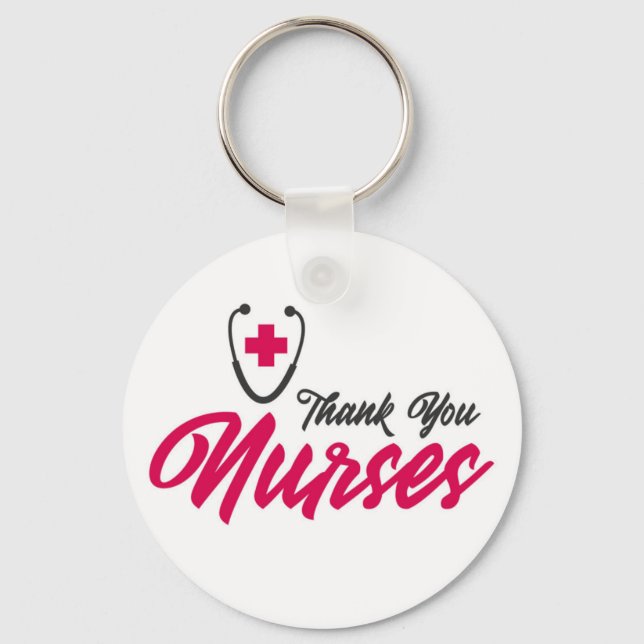 Porte-clés Infirmières Mercis | Rose (Recto)