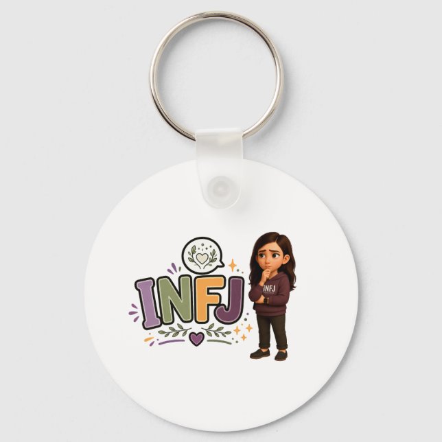 Porte-clés INFJ — A Guardiã das Ideias (Recto)