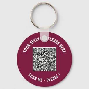 Porte-clés Informations Code QR Votre Message Cadeau Porte-cl
