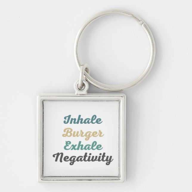 Porte-clés Inhale Burger Exhale Negativity Keychains (Devant)