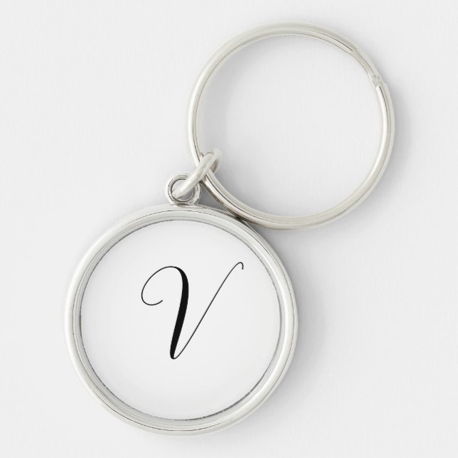 Porte-clés Initiale de script de monogramme personnalisé (Devant)