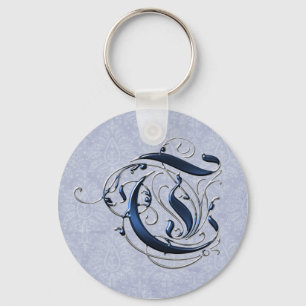 Porte-clés Initiale vintage T