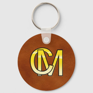 Porte-clés initiales C et M en or