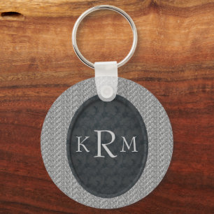 Porte-clés Initiales de monogramme personnalisées florales no
