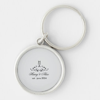 Porte-clés Initiales du mariage Monogram Couple