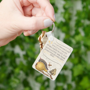 Porte-clés Insectes de jardin, mouche, chenille, poire, mille