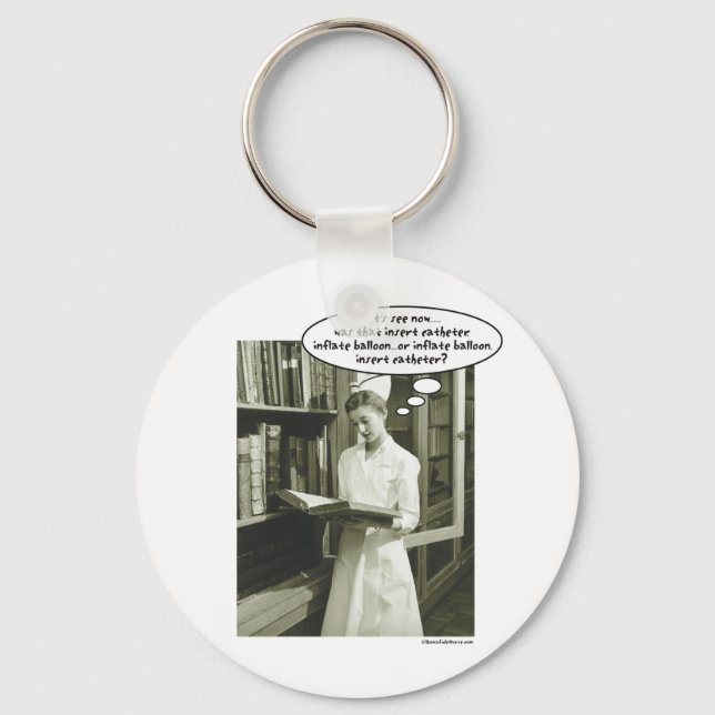 Porte-clés Insérez le ballon gonflable du cathéter ou..... (Recto)