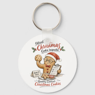 Porte-clés Inspecteur de biscuits de Noël Aquarelle