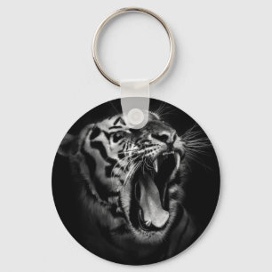 Porte-clés Inspiration de tigre noir et blanc