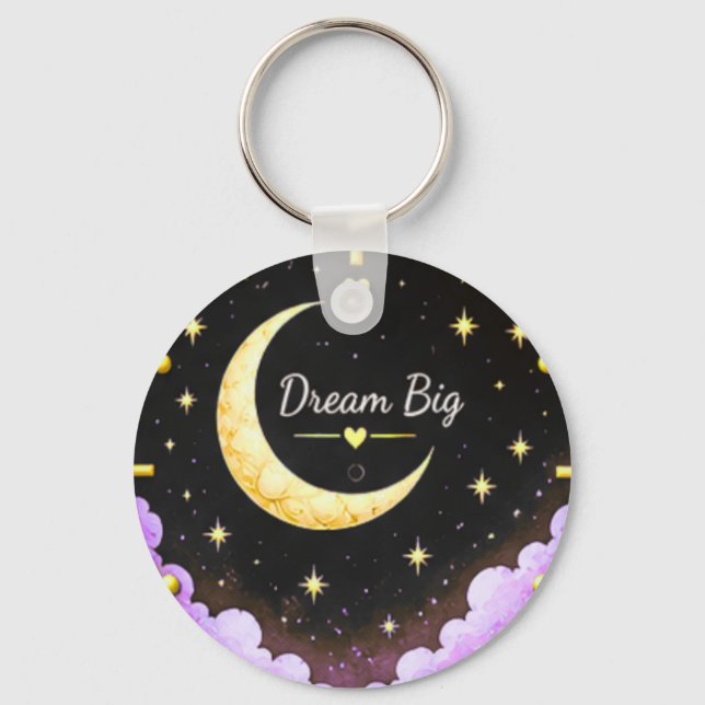Porte-clés Inspiration Lune et Étoiles Rêve Grand (Recto)