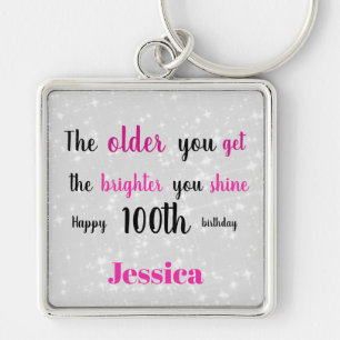 Porte-clés Inspirational Happy 100e anniversaire