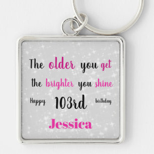 Porte-clés Inspirational Happy 103e anniversaire